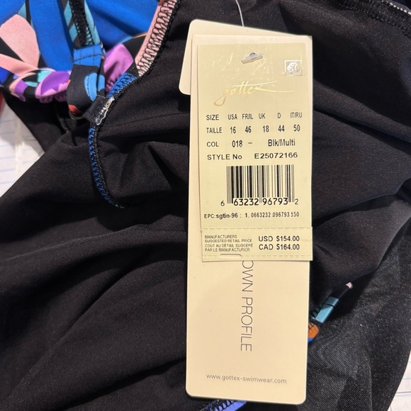 PROFILE by Gottex SZ 16 One Piece Floral Bathingsuit Ruching Padded NEW WITH TAG - Picture 13 of 16